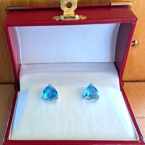 Effy 14k White Gold & Blue Topaz Earrings